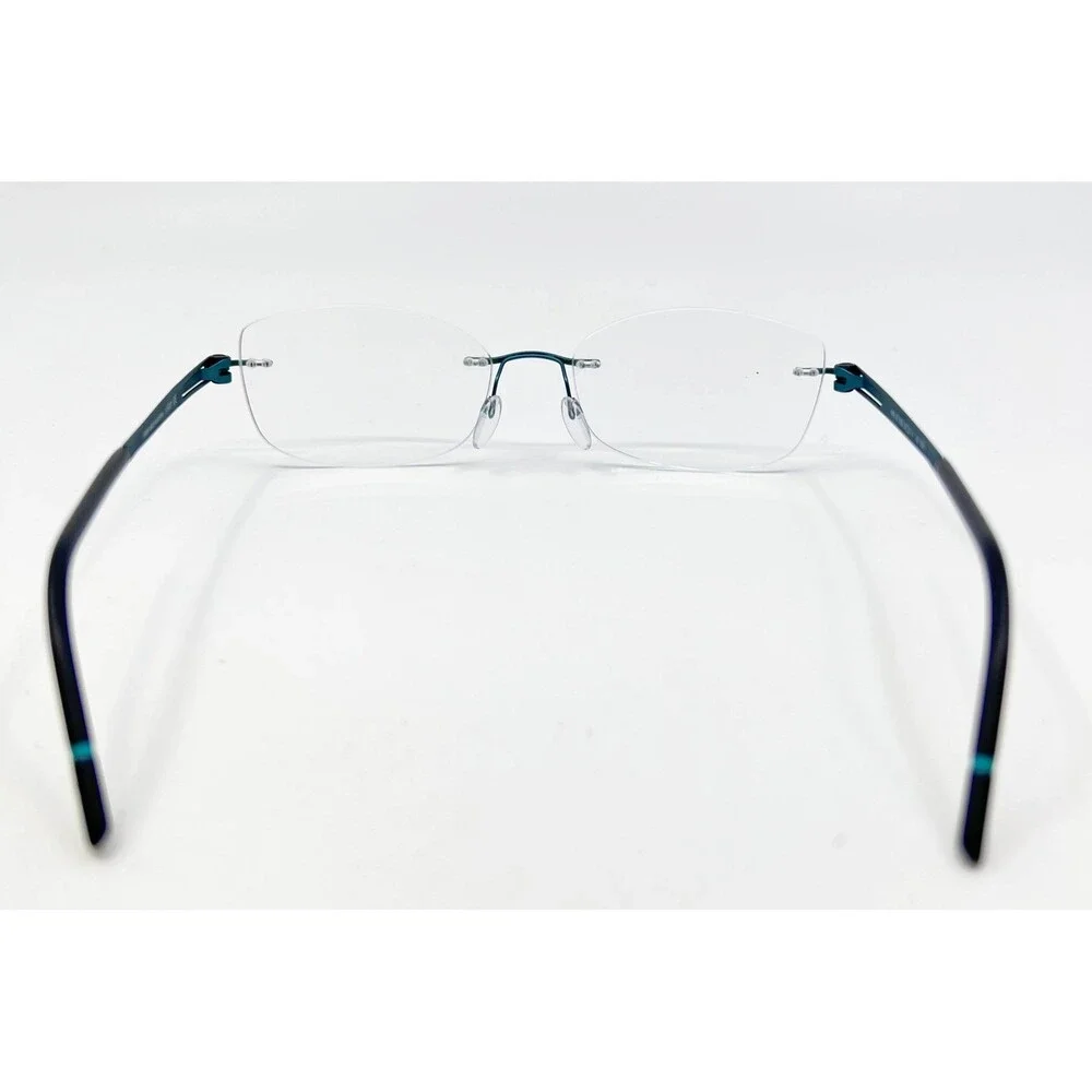 Silhouette Eyeglasses Mens Teal Rimless Titanium Frame 4418 54-17-140